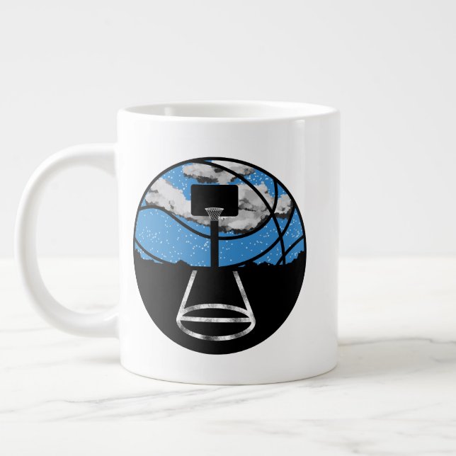 Caneca De Café Grande Basketball Night Sky Mug (Esquerda)