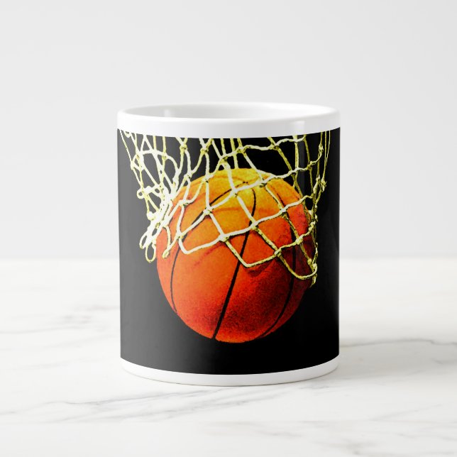 Caneca De Café Grande Basquete I Love (Frente)