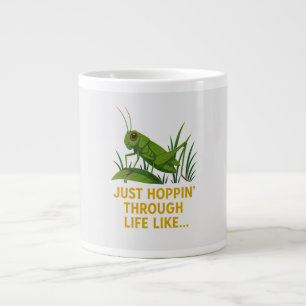 Caneca De Café Grande "Basta Hoppin' Engraçada Arte Gafanhota"