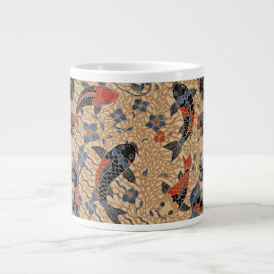 Caneca De Café Grande Batik Design Koi Fish,Specialty Mug
