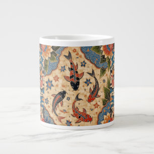 Caneca De Café Grande Batik Koi Fish Dreams,Specialty Mug