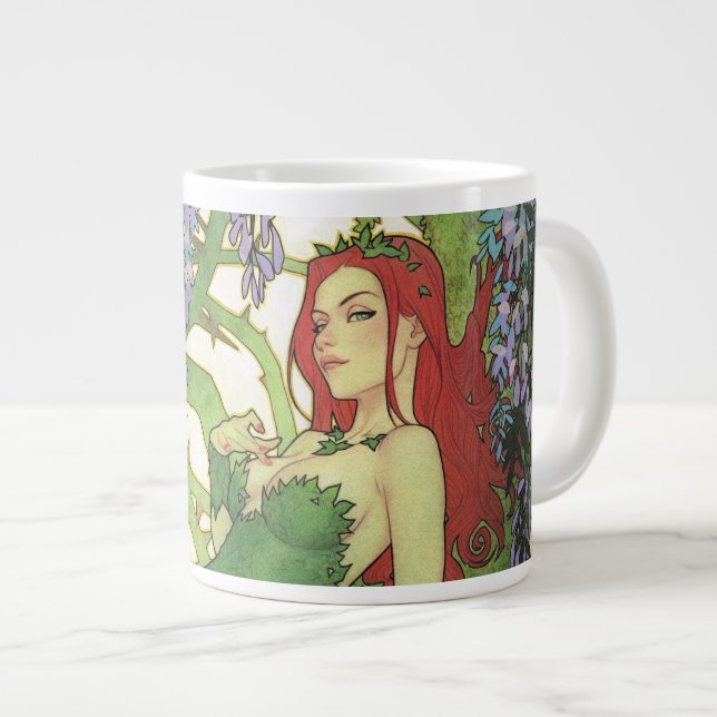 Caneca De Café Grande Batman Rebirth Poison Ivy Cover Illustration (Frente Esquerda)