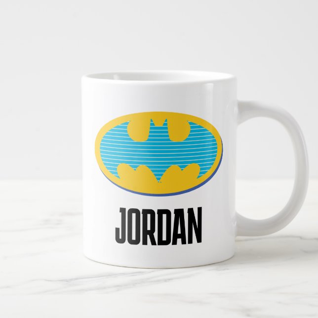 Caneca De Café Grande Batman | Símbolo de faixas cianas (Direita)