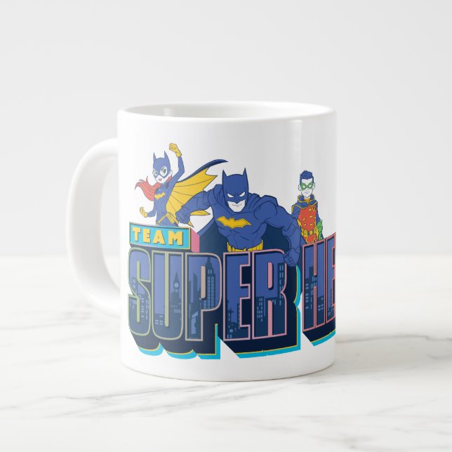 Caneca De Café Grande Batman | Super Heróis da Equipe (Frente Esquerda)