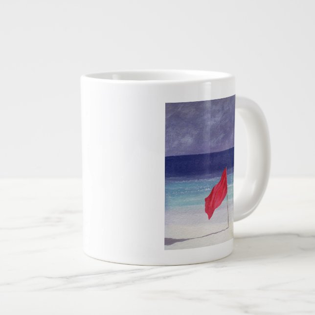 Caneca De Café Grande Beach Flag - Storm Warning 1985 (Frente Esquerda)