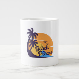 Caneca De Café Grande Beach Sunset Vibes | Mug Tropical de Verão