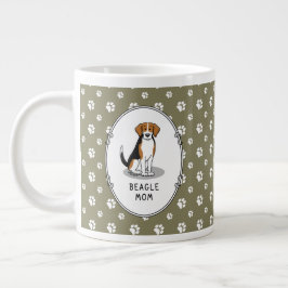 Caneca De Café Grande Beagle Mãe (triz cor 3) Cachorro Cachorro Mãe