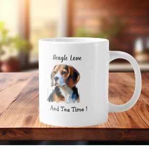 Caneca De Café Grande Beagle Marrom Fofo Personalizar