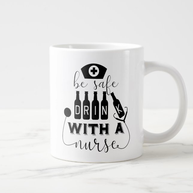 Caneca De Café Grande Beba Com Segurança Com Uma Enfermeira (Direita)