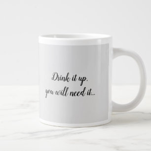 Caneca De Café Grande Beba-o escrevendo engraçado