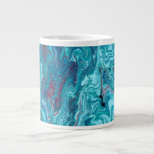 Caneca De Café Grande Bebê Azul 2 Abstrato Azul Flutuante
