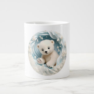 Caneca De Café Grande Bebê Polar Bear Natal