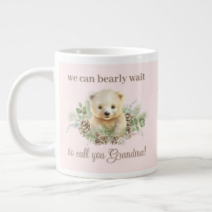 Caneca De Café Grande Bebê Rosa Polar Bear Garota Gravidez Presente