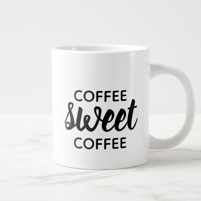Caneca De Café Grande Bebedor de Café Doce Tipografia Preta Café (Direita)