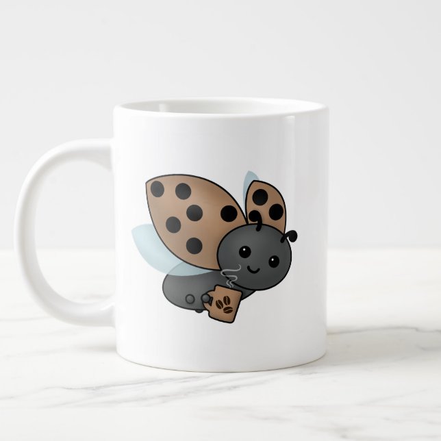 Caneca De Café Grande Bebendo De Café Ladybug Giant Coffee Mug (Esquerda)