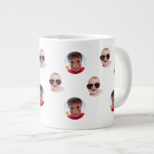 Caneca De Café Grande Bebês Engraçados Crianças Família Rosto 2 Fotos