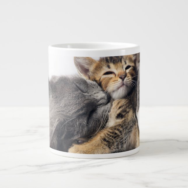 Caneca De Café Grande Bebês Mais Pobres | Abraço de Kitten Cute (Frente)