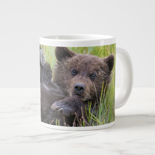Caneca De Café Grande Bebês Mais Pobres | Bebê-Urso-Castanho (Frente Esquerda)