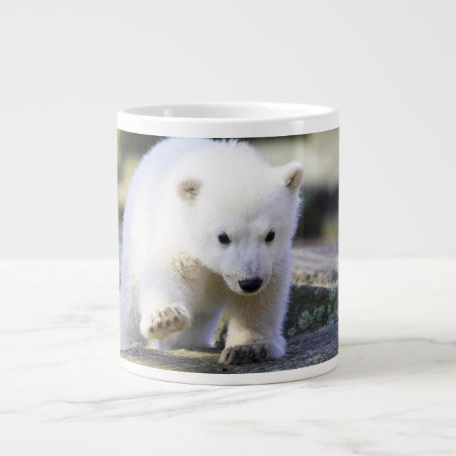 Caneca De Café Grande Bebês Mais Pobres | Bebê-Urso Polar (Frente)