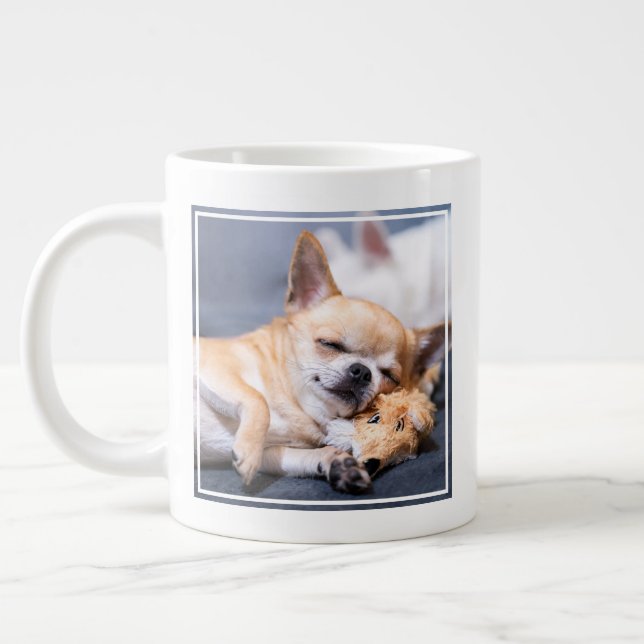 Caneca De Café Grande Bebês Mais Pobres | Cão Chihuahua de cabelos verme (Esquerda)