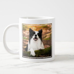 Caneca De Café Grande Bebês Mais Pobres   Collie Preto e Branco