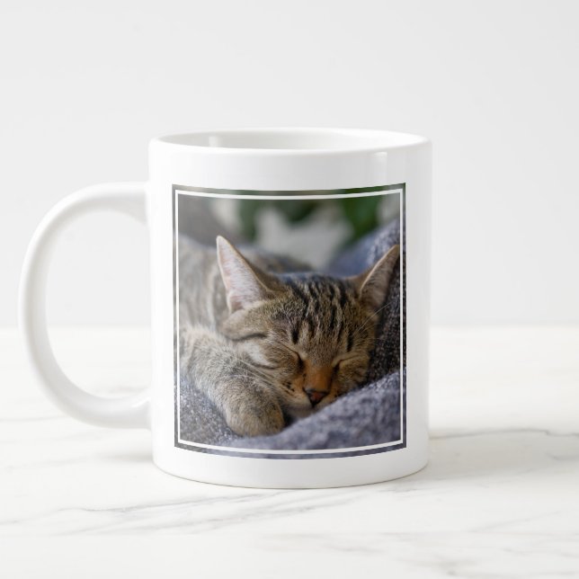 Caneca De Café Grande Bebês Mais Pobres | Dormir De Tabby Kitten (Esquerda)