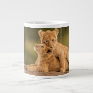Caneca De Café Grande Bebês Mais Pobres Duas Cubos De Leão