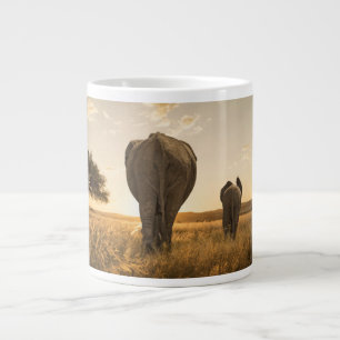 Caneca De Café Grande Bebês Mais Pobres   Elefante, Vitelo e Mãe