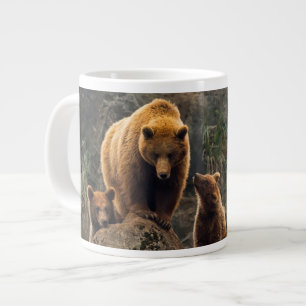 Caneca De Café Grande Bebês Mais Pobres Família Brown Bear