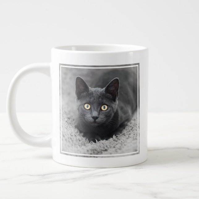 Caneca De Café Grande Bebês Mais Pobres | Gato Cinza (Esquerda)