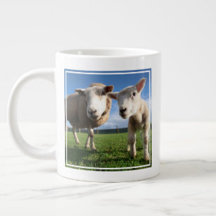 Caneca De Café Grande Bebês Mais Pobres Lamb e mamãe recém-nascidos