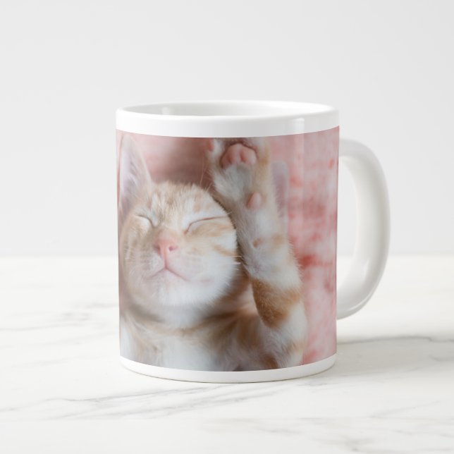 Caneca De Café Grande Bebês Mais Pobres | Pequeno Gato De Laranja (Frente Esquerda)