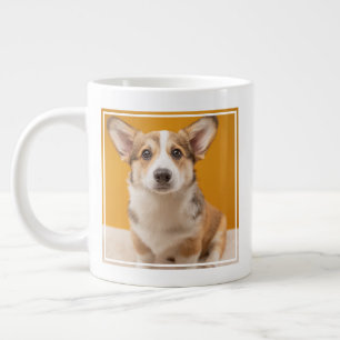 Caneca De Café Grande Bebês Mais Pobres   Retrato de Corgi em laranja