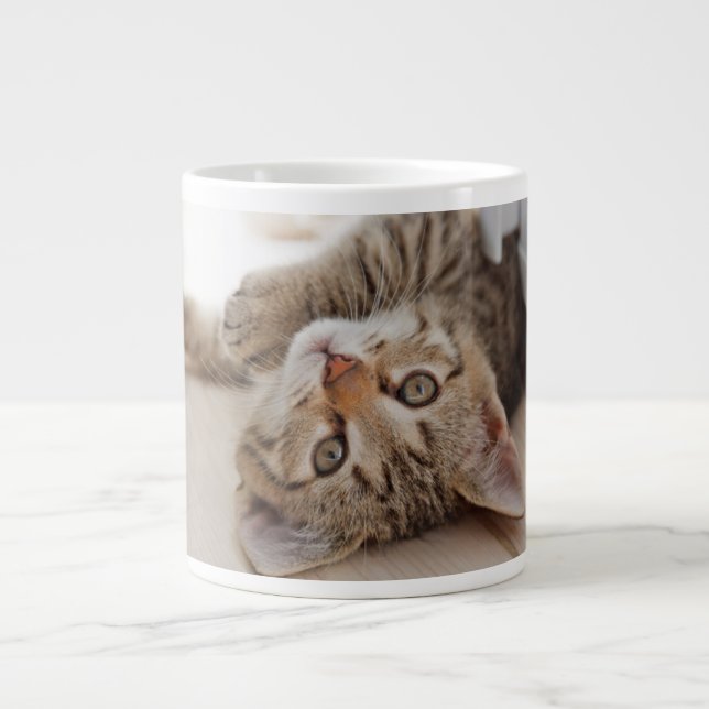 Caneca De Café Grande Bebês Mais Pobres | Shorthair Tabby Kitten (Frente)