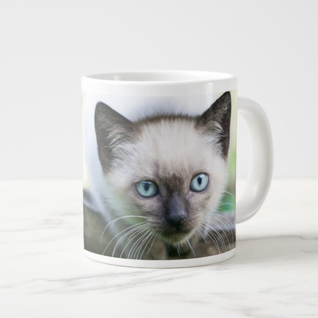 Caneca De Café Grande Bebês Mais Pobres | Siamese Kitten 2 (Frente Esquerda)