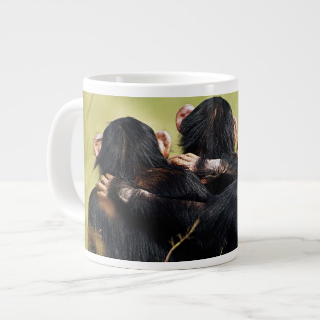 Caneca De Café Grande Bebês Mais Pobres | Três Chimpanzés (Frente Esquerda)