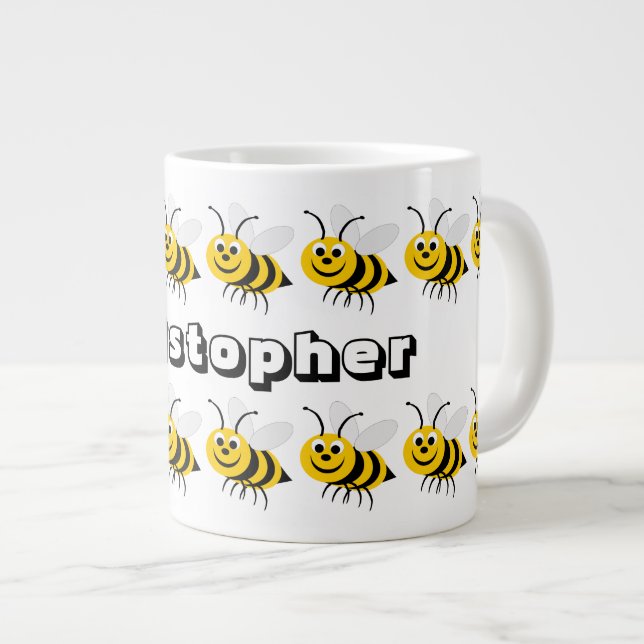Caneca De Café Grande Bee Design (Frente Esquerda)