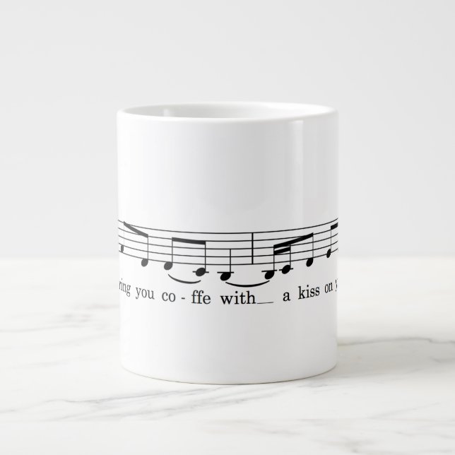 Caneca De Café Grande Beija com a cabeça (Frente)