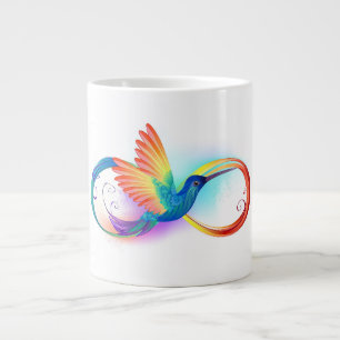 Caneca De Café Grande Beija-flor Arco-íris com símbolo de Infinito
