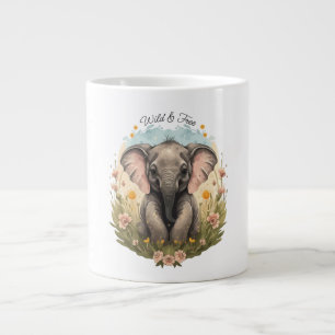 Caneca De Café Grande Beijo-Elefante Cachorro Febre