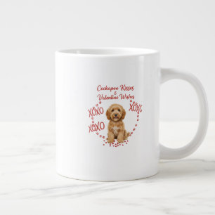 Caneca De Café Grande Beijos de Cockapoo Desejos de Dia dos Namorados Am