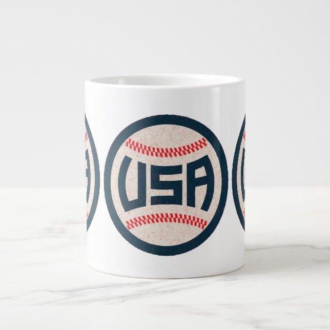 Caneca De Café Grande Beisebol da Equipe EUA (Frente)