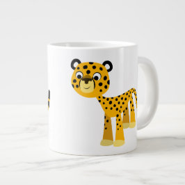 Caneca De Café Grande Bela animação Cheetah Jumbo Mug