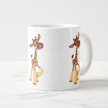 Bela Caricatura Namorada Giraffe Jumbo Mug