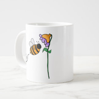 Caneca De Café Grande Bela N Flor Desenhada Mão