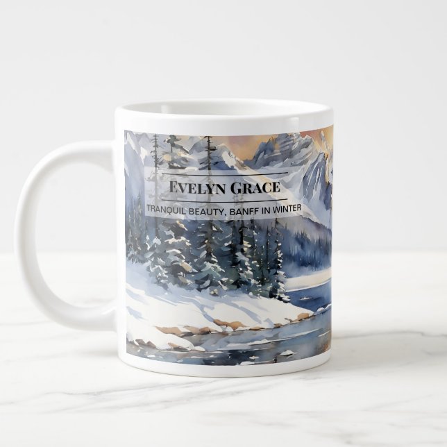 Caneca De Café Grande Beleza Tranquila, Banff no inverno - Mug Grande (Esquerda)