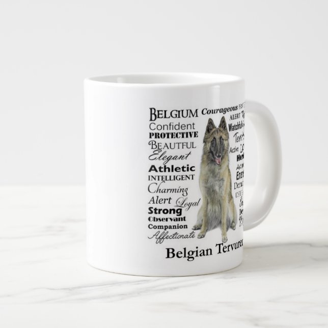 Caneca De Café Grande Belga Tervuren Traits Jumbo Mug (Frente Esquerda)