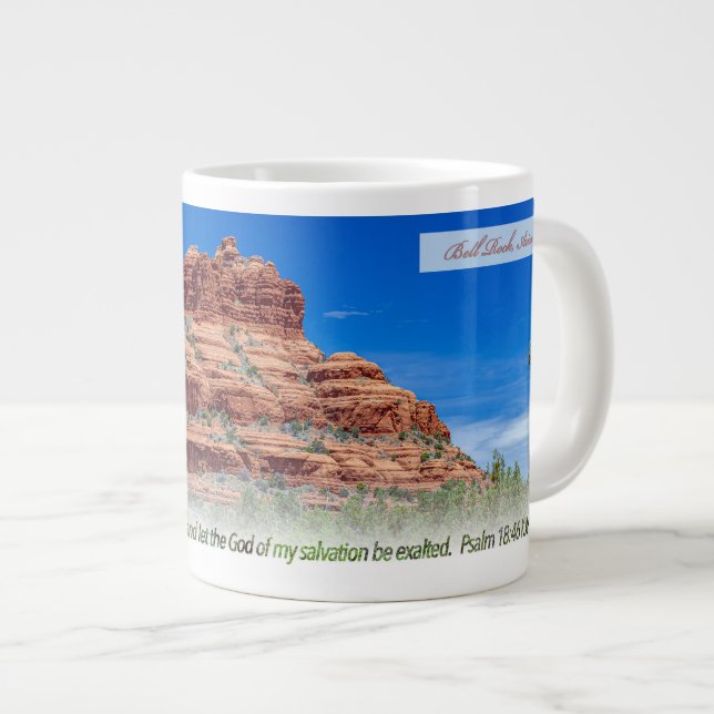 Caneca De Café Grande Bell Rock Psalm 18:46 KJV (Frente Esquerda)
