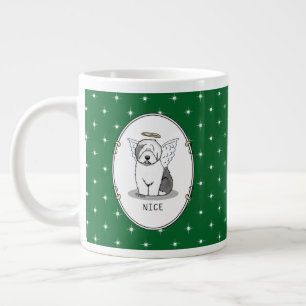 Caneca De Café Grande Belo Anjo - Cãozinho Inglês (Cinza 1) - Bonito