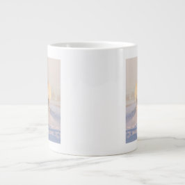 Caneca De Café Grande Belo Cavalo Branco Galopando na Neve